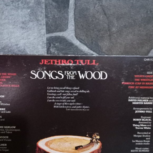 Jethro Tull Songs From The Wood Vinyl Record CHR 1152  Year 1977 - Picture 5 of 10